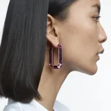 Aros de aro Swarovski, modelo Lucent, color rosa, con cierre oculto.
