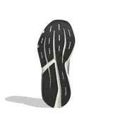 Championes deportivos Adidas modelo Lightblaze, color gris con detalles en blanco y negro. Presentan una estructura de malla transpirable con refuerzos de gamuza sintética, cordones blancos y una entresuela gruesa con tecnología Lightstrike para mayor amortiguación.
