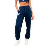 Pantalon de jogging Umbro modelo Aura, color azul marino, con cintura elástica ajustable mediante cordón, puños elásticos en los tobillos y bolsillos laterales. Presenta el escudo del Club Nacional de Football y el logo de Umbro bordados en la parte frontal.