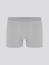 Pack de dos calzoncillos bóxer largos, uno negro y otro azul marino, confeccionados en algodón y elastano, con elástico personalizado en la cintura.