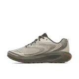 Championes de trail running Merrell modelo Morphlite, color gris con detalles en verde oliva. Presentan exterior de jacquard, entresuela de espuma FloatPro para mayor amortiguación y suela de goma adherente diseñada para terrenos mixtos.