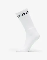 Medias de caña alta Carhartt color blanco, con el nombre de la marca tejido en color negro en la parte superior.