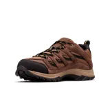 Championes de trekking Columbia Crestwood Low Omni-Grip para hombre, color marrón con detalles en negro y cordones bicolor. Empeine de gamuza y malla, con suela de caucho de alta tracción y mediasuela amortiguadora.