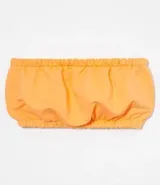 Blusa super cropped estilo top, color naranja, con elástico en el escote.