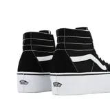 Championes Vans Sk8-Hi Tapered con plataforma, color negro con detalles en blanco.