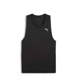 Musculosa deportiva Puma Run Velocity, color negro, con cuello redondo y logo de Puma en el pecho.