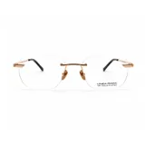 Armazón de anteojos Linea Roma al aire, con estructura de metal bañada en oro de 18 quilates, diseño minimalista y elegante.