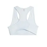 Top deportivo Puma 4 Keeps, color celeste con logo blanco en el frente. Diseño ajustado con espalda cruzada y tecnología DryCell.