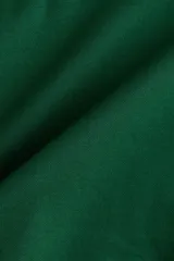 Buzo de cuello redondo en color verde, con diseño gráfico estampado en blanco en la parte frontal. Presenta hombros caídos, corte holgado y terminaciones acanaladas en cuello, puños y ruedo.