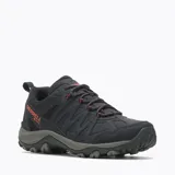 Championes de trekking Merrell modelo Accentor 3 Sport Gtx, color negro con detalles en naranja. Diseño deportivo con membrana impermeable GORE-TEX, parte superior de cuero sintético y malla, puntera protectora de goma y suela de alta tracción.