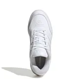 Championes Adidas Courtblock Bold de mujer, color blanco, con plataforma y las tres tiras características de la marca en los laterales.