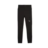 Calza deportiva Puma Essentials de color negro, de tiro alto y corte ajustado, con el logotipo de la marca estampado en blanco en la pierna izquierda.