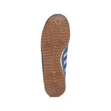 Championes Adidas modelo SL 72 RS, de diseño retro en tonos azules. Presentan una combinación de gamuza y material textil, con las icónicas tres tiras laterales en celeste y blanco, y suela de goma con relieve.