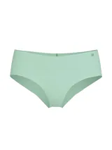Bombacha cheeky verde menta, de tiro bajo, confeccionada en microfibra suave y elástica con diseño sin costuras y acabado invisible.