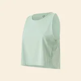 Musculosa deportiva Kiabi de corte fluido y diseño cropped, con cuello redondo y sisas amplias.