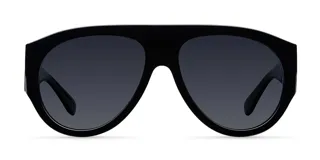 Lentes de sol estilo aviador con montura oversized de líneas limpias y diseño retro. Cuentan con lentes polarizadas con protección UV400 y recubrimiento antiscratch.