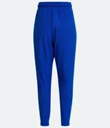 Pantalón jogger azul eléctrico de viscosa con cintura elástica ancha y lazo ajustable.