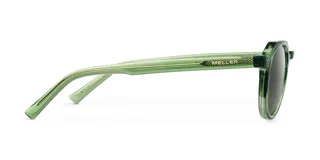 Lentes de sol unisex de forma geométrica, con armazón verde y lentes verdes polarizadas con protección UV 400.