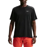 Remera deportiva Nike Miler de manga corta, color negro, con tecnología Dri-FIT para mayor transpirabilidad y detalles reflectantes en los hombros.