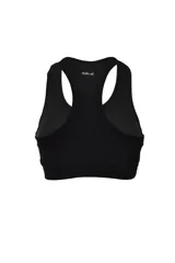 Top deportivo celeste con breteles anchos y espalda deportiva.