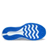 Championes de running Saucony Cohesion 16, color celeste con detalles en azul y amarillo.