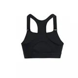 Top deportivo Under Armour High, color negro, con breteles regulables y espalda deportiva. Presenta el logo de la marca en el centro del pecho.