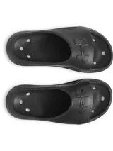 Sandalias Under Armour modelo UA W Locker V SL de color negro, confeccionadas en EVA moldeada de una sola pieza, con diseño de secado rápido, orificios de drenaje y plantilla texturizada.