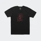 Remera negra de algodón con estampado en el pecho de un personaje de caricatura y el logo de la marca Stance.