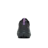 Championes de senderismo Merrell modelo Speed Strike 2 Waterproof, color negro con detalles en violeta. Presentan una construcción robusta con malla y cuero sintético, membrana impermeable, entresuela de espuma EVA para mayor estabilidad y suela de goma con tracción duradera.