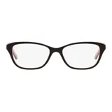 Armazón para lentes Ralph 7020 color negro con interior rosado, de acetato y forma cat eye.