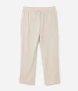 Pantalón deportivo masculino de microfibra color negro, corte recto, con cintura elástica y bolsillos con cremallera. Confeccionado en poliéster y elastano.
