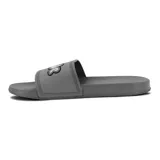 Sandalias Quiksilver modelo Venice para hombre, de diseño deslizante color gris con tira ancha que incluye el logo de la marca en relieve.