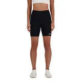 Short de running negro ajustado al cuerpo, con cintura alta y logo de la marca en la pierna izquierda.