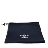 Cuello polar deportivo color azul marino, con cordón elástico ajustable y logo de la marca bordado en blanco en la parte frontal.