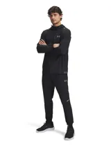 Pantalón de entrenamiento negro, liviano, duradero y resistente al agua, con elasticidad integrada.