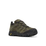 Championes de trekking Merrell Moab 3, color verde militar, confeccionados con parte superior de piel de ante de cerdo y malla transpirable, con suela Vibram y refuerzos de goma.
