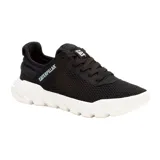 Championes Caterpillar modelo Hex Lite Vent, con capellada de malla negra y suela de EVA blanca con diseño texturizado. Presenta el logo de la marca en el lateral y en la lengüeta.