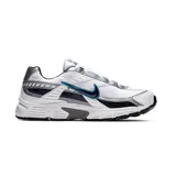 Championes de running Nike modelo Initiator, con diseño técnico en colores blanco, gris y detalles en azul oscuro. Presentan una estructura de malla transpirable con refuerzos sintéticos, entresuela amortiguada y suela de goma resistente.