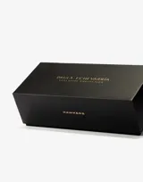 Gafas de sol unisex Hawkers, con montura negra y lentes azules.