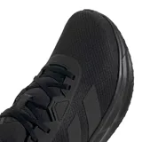 Championes de running Adidas modelo Galaxy 7, color negro. Presentan un diseño de malla transpirable con las icónicas tres tiras laterales y tecnología de amortiguación Cloudfoam en la mediasuela para mayor confort.