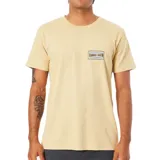 Remera color amarillo con logo estampado en el pecho.