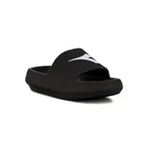 Chanclas Diadora modelo Gomon de color negro con suela chunky y el logo de la marca en blanco sobre la tira superior.