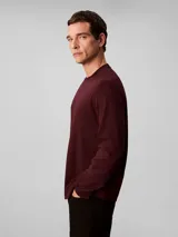 Remera de manga larga Calvin Klein, confeccionada en algodón con tejido interlock. Presenta cuello redondo, corte regular y un pequeño logo de la marca bordado en el pecho.