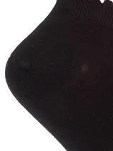 Medias cortas Hush Puppies color negro, con borde superior acanalado y detalle de logo bordado en la puntera.
