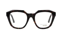 Anteojos de acetato con forma irregular, color carey.