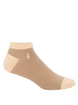 Medias cortas Hush Puppies color beige con detalles en tono crema en el talón, puntera y puño. Presentan un pequeño bordado del logo de la marca en el lateral.