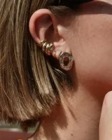 Aros colgantes de bronce y alpaca con pernos y cierres mariposa de plata 925.