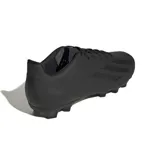 Championes de fútbol Adidas modelo X Crazyfast 4 FxG, diseño monocromático en color negro con acabado mate y detalles texturizados en los laterales. Cuenta con suela de tapones versátiles para diferentes tipos de terreno.