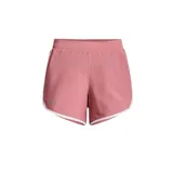 Short Under Armour de mujer, color negro, con cintura elástica, calza interior de malla y logo estampado en la pierna.