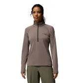Polar Columbia Driventure de media cremallera color marrón, de manga larga con orificios para los pulgares en los puños y costuras ergonómicas.